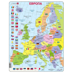 Пъзел: Образователен – "Карта на Европа, физическа" – 48 части, голям