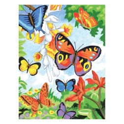Рисуване по номера с цветни моливи 22х30 - Пеперуди