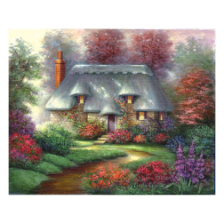 Рисуване с акрилни бои върху платно Masterpiece - 23х30 - Къща
