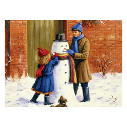 Рисуване по номера с акрилни бои - Adult за напреднали - 39х30- "Снежен човек" 