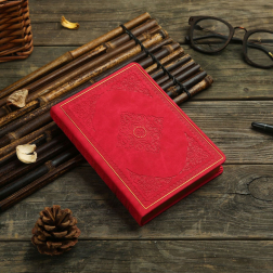 Тефтер В6 - твърда корица Old Book - червен