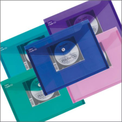 Папка с копче А4 и джоб за CD прозр. цветна