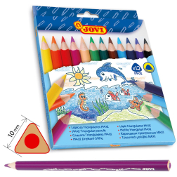 Цветни моливи JUMBO триъгълни MAXI – 12 цвята