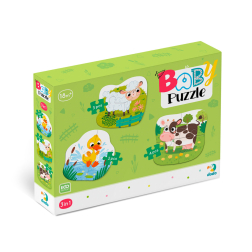 Пъзел 3 в 1 Baby Puzzle - "Животните от фермата"