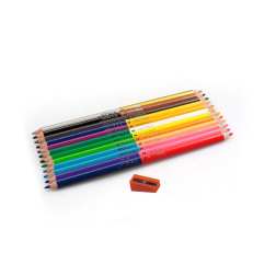 Цветни моливи 24 цв. – триъгълни, двуцветни – RAINBOW