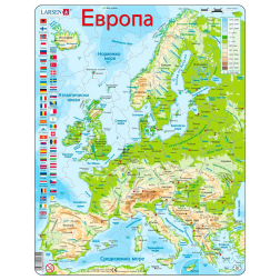 Пъзел: Образователен – "Карта на Европа" – 87 части, голям