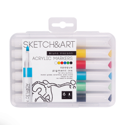 Акрилни маркери Sketch&Art -  6 цв. основни 