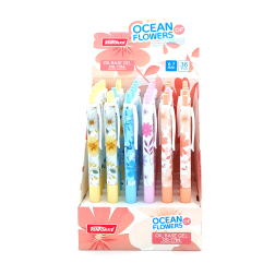 Гел химикалка щракаща Ocean flowers синьо пишеща - 36 броя на дисплей
