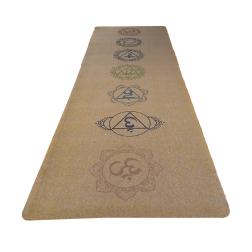 Постелка за йога корк - Чакри 4мм.