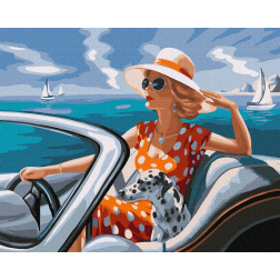 Рисуване по номера с акрилни бои върху платно на подрамка - 40 х 50 - Почивка край морето