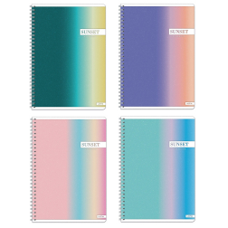 Тетрадка твърди корици, A4, офсет, 60л. - ред – спирала Sunset