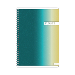 Тетрадка твърди корици, A4, офсет, 60л. - ред – спирала Sunset