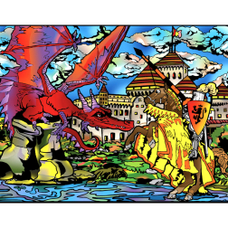 Картина за оцветяване 47х35 -"Дракон"