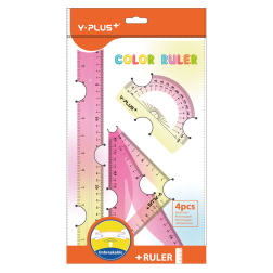 Чертожен комплект нечуплив Color ruler - четири части