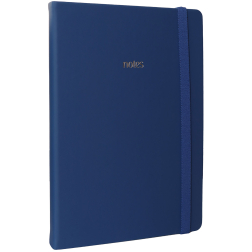 Тефтер А5/96л. 160гр. твърда корица SOFT TOUCH, Bujo vegan, ред - Син