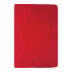 Тефтер А5/80л. твърда, кадифена корица с орнаменти Velvet, ред - Червен



