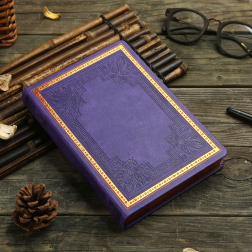 Тефтер А5 - твърда корица Old Book - лилав