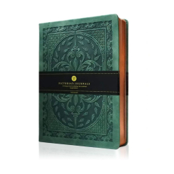 Тефтер А5 - твърда корица Old Book - тъмно зелен