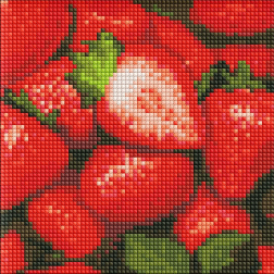 Диамантен гоблен - канава 20 x 20см.  - Ягоди