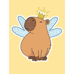 Диамантен гоблен - канава на подрамка 30 х 40 см -  Capybara фея