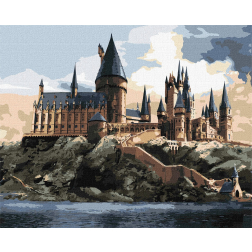 Рисуване по номера с акрилни бои върху платно на подрамка Harry Potter - 40 х 50 см. - Хогуортс