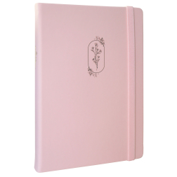 Тефтер А5/96л. твърда корица Bujo vegan, ред - Розов