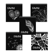 Скицник FAVINI - 9х10 черен перлен
