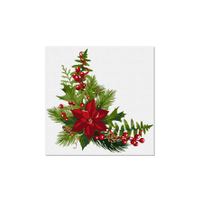 Рисуване по номера с акрилни бои върху платно на подрамка - 30 х 30 - Коледна звезда